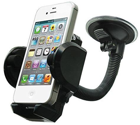 LotFancy Cell Phone Holder Mobile Phone Car Mount 360 Rotation Windshield Dashboard Cradle for ...