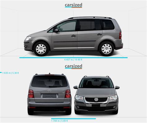 Volkswagen Touran 2006-2010 Dimensions Side View