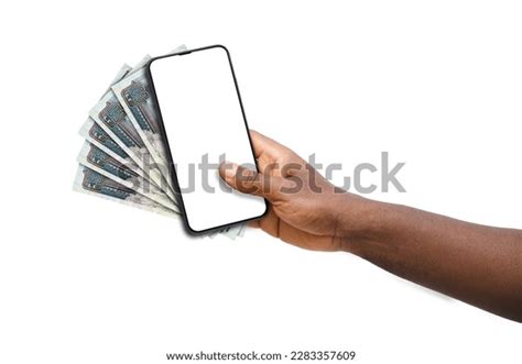 Black Hand Holding Mobile Phone Blank Stock Photo 2283357609 | Shutterstock