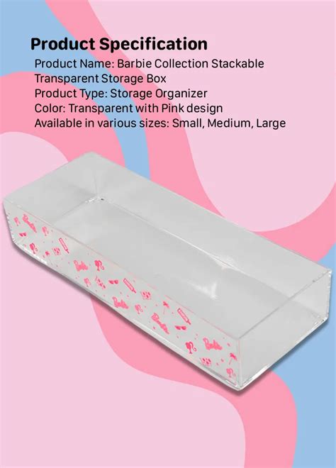 Barbie Collection Stackable Transparent Storage Box - Sophie's Online ...