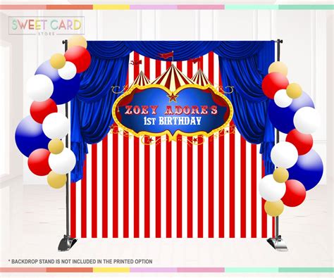 Circus Tent Printable Party Backdrop, Circus Party Backdrop, Circus Fair Carnival Backdrop ...