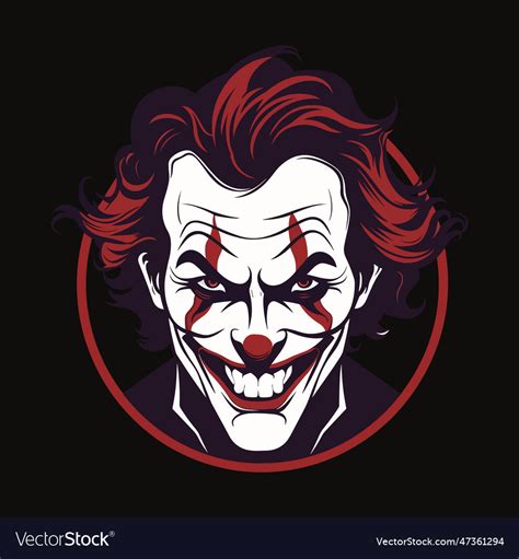 Logo joker face on black background Royalty Free Vector