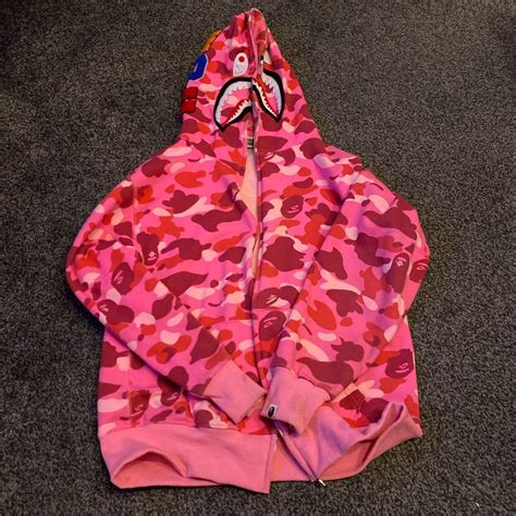 bape hoodie original pink size 2XL - Depop