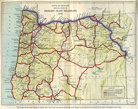 State of Oregon: 1940 Journey Across Oregon - Route Map