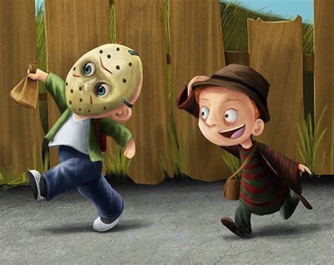 A young Jason Voorhees and Freddy Krueger on their way to Crystal Lake… Childhood Characters ...