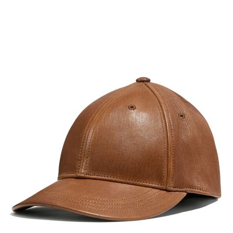 COACH Leather Baseball Cap in Brown for Men | Lyst