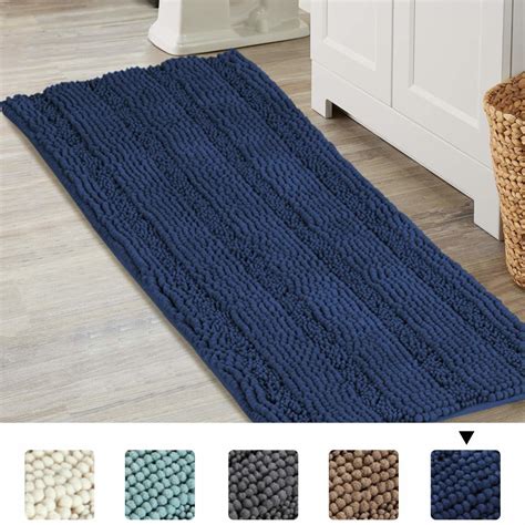 Turquoize Navy Blue Bathroom Rugs Extra Large Bathroom Mat Non-Slip Soft High Ab - Bathmats ...