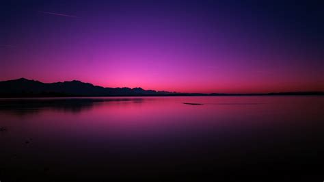 3840x2160 Resolution Pink Purple Sunset Near Lake 4K Wallpaper ...