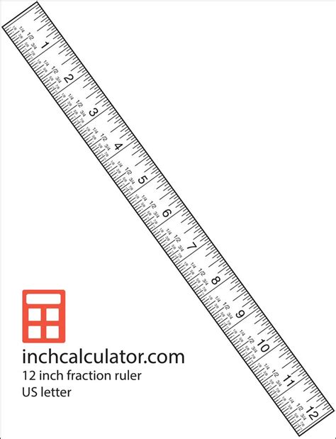 Printable Rulers - Free 12" Rulers - Inch Calculator