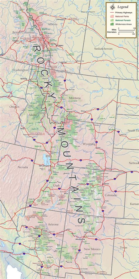 Map of the Rocky Mountains - Rocky Mountain Maps & Guidebooks