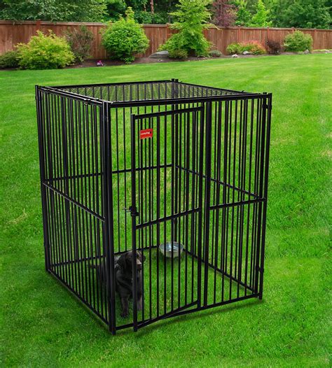 Lucky Dog Dog Kennel Modular Box Kennel - This Welded Animal Enclosure is Perfect for Medium to ...