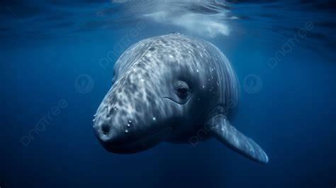 Blue Whale Underwater In Blue Water Background, Baby Whale, Hd Photography Photo, Water ...