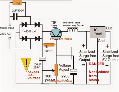 Power Supply Circuit Diagram Without Transformer