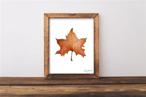 Maple Leaf Wall Art Fall Art Print Autumn Leaves Watercolor - Etsy