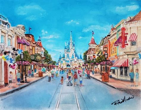 "Disney's Main Street USA" | Disney paintings, Street painting, Disney mural