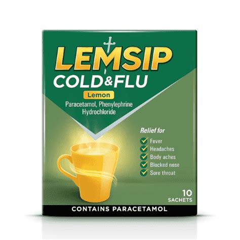 Lemsip Cold and Flu Lemon Satchet 10's | TF Pharmacy