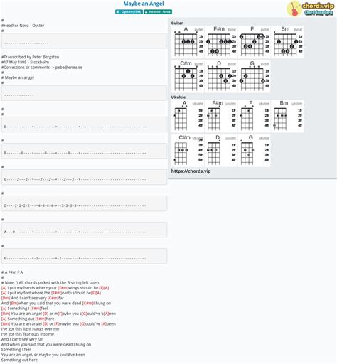 Chord: Maybe an Angel - tab, song lyric, sheet, guitar, ukulele | chords.vip