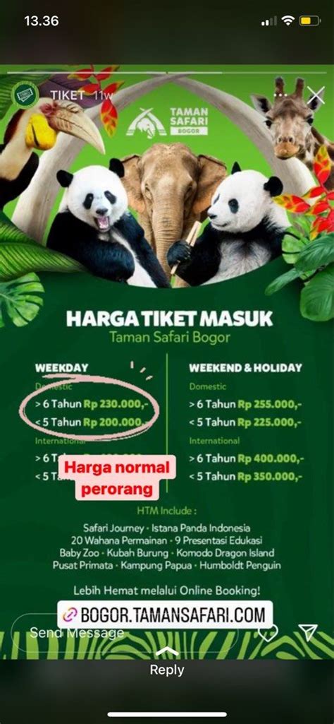 Tiket Taman Safari Bogor, Tiket & Voucher, Objek Wisata di Carousell