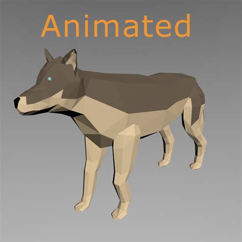 3d rigged wolf model