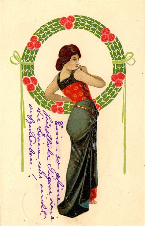 Lot - Antique Art Nouveau Rare Postcard ILLUSTRATION