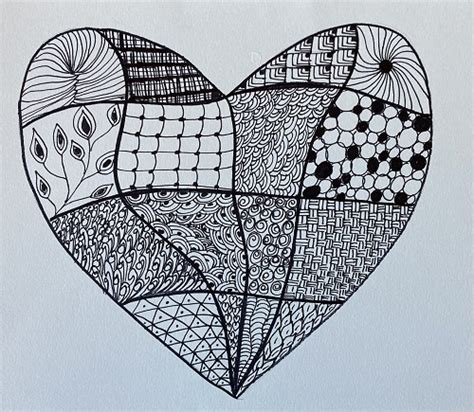 Learn to draw a Zentangle Heart - Paint with Wendy