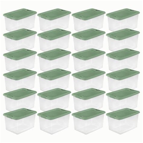 Sterilite 64 Qt Latching Plastic Storage Container Tote, Crisp Green (24 Pack), 24 Piece - Kroger