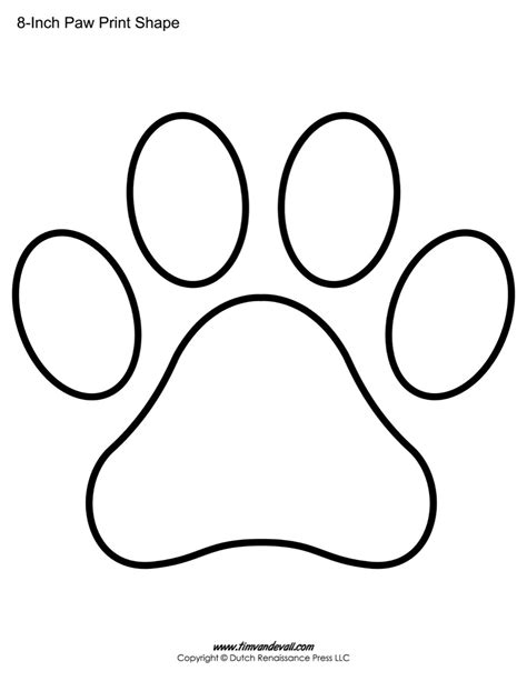 Paw Print Template Shapes | Blank Printable Shapes