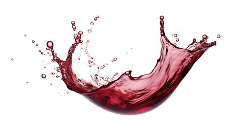 red water, wine splash, liquid wave with splatter, isolated on white background. Generative AI ...