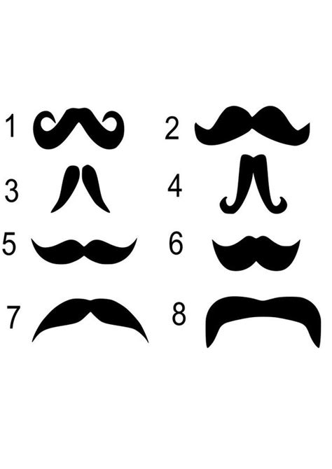 Custom Mustache Vinyl Decals Set of 8 You choose Designs and