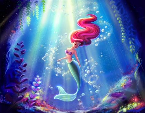 #60279 The Little Mermaid (1989) HD, Red Hair, Long Hair, Underwater ...