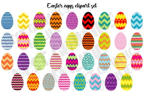 Easter Eggs Clipart Set Easter Egg Hunt Graphic by bestgraphicsonline ...