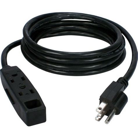 QVS 2-Pack 3-Outlet 3-Prong 10ft Power Extension Cord - Walmart.com - Walmart.com