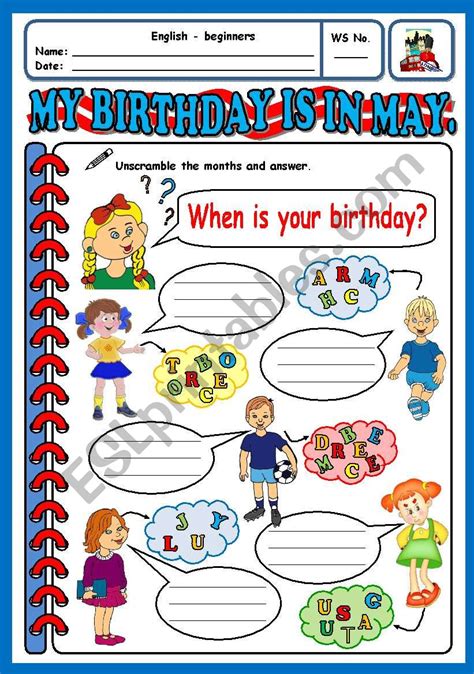 WHEN IS YOUR BIRTHDAY - ESL worksheet by xani