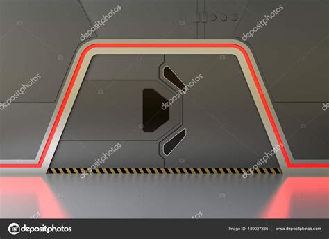 Futuristic door design | Futuristic Design Metallic Door Red Lights — Stock Photo © conceptw ...