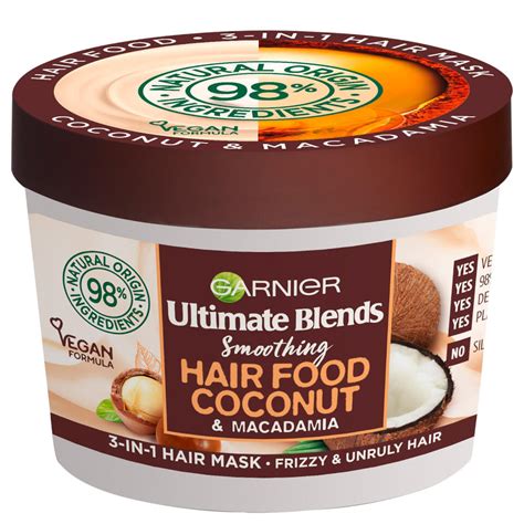 Garnier Ultimate Blends Hair Food Coconut Oil 3-in-1 Frizzy Hair Mask ...