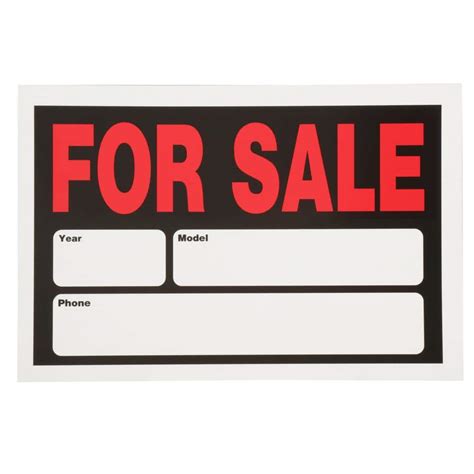 Everbilt 8 in. x 12 in. Plastic Auto for Sale Sign 31704 - The Home Depot