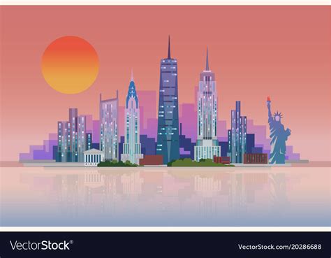 Landscape skyscrapers new york city Royalty Free Vector