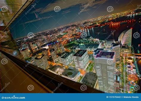 Night View from the Yokohama Landmark Tower Stock Photo - Image of evening, amusement: 151570442