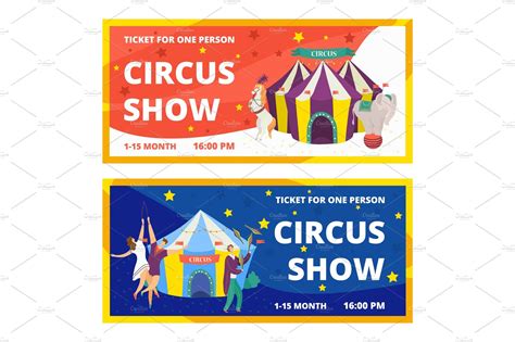 Circus tickets set of carnival | Textures ~ Creative Market