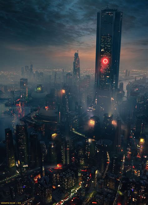 ArtStation - Saffron Haze, Siddhartha Valluri | Cyberpunk city ...