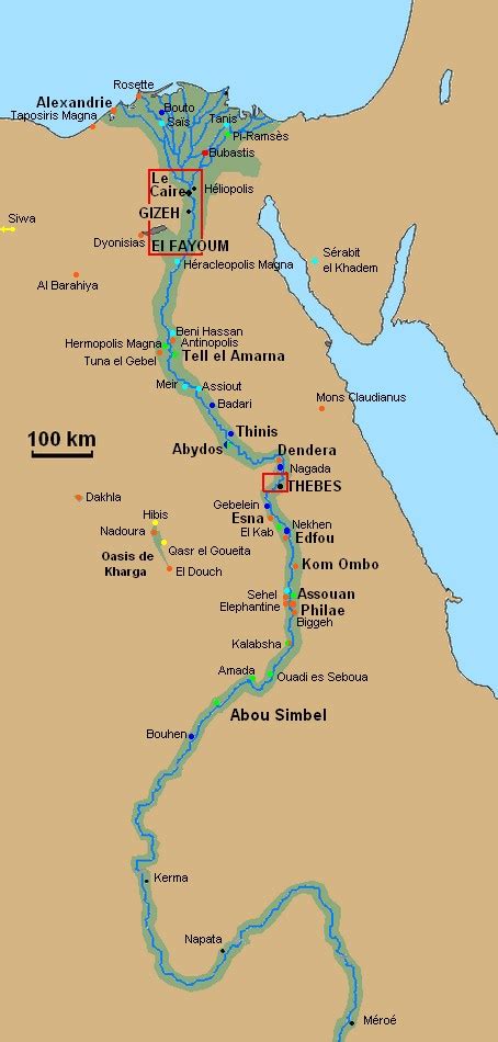 Interactive map of the archaeological sites and the History of Egypt