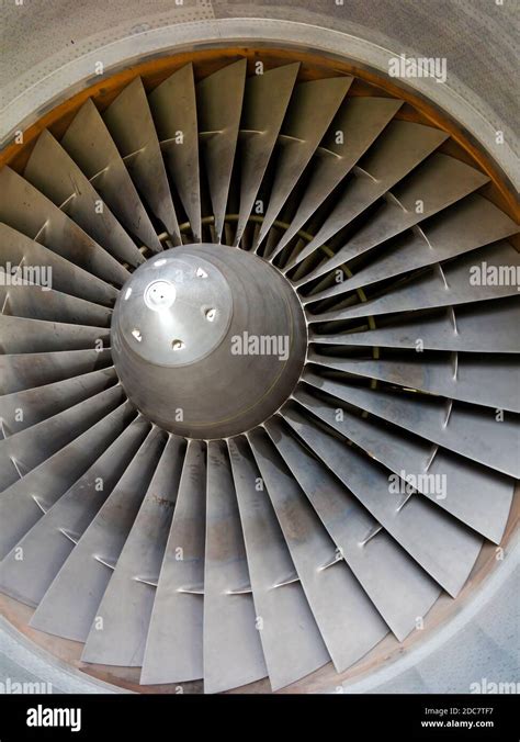 Detail of metal blades on a jet aircraft engine Stock Photo - Alamy