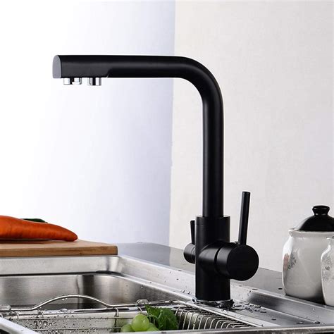 Buy 3 Way Kitchen tap Brass, for Under Sink Water Filter System Black, Kitchen Mixer tap ...