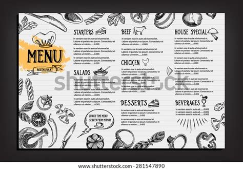 Cafe Menu Restaurant Brochure Food Design Stock Vector (Royalty Free ...