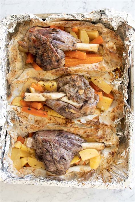 Slow Roasted Lamb Shanks In Foil Packets - The Matbakh