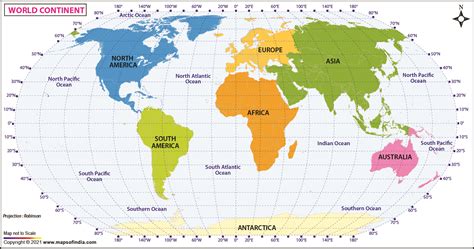 Large World Continents Map