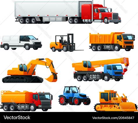 Road transport heavy machinery and vehicle icon Vector Image