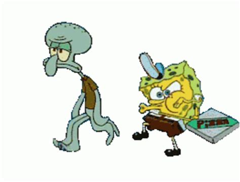 Spongebob Squidward Sticker - Spongebob Squidward Pizza Delivery - 探索與分享 GIF