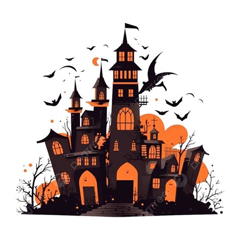 Halloween Horror Haunted House Illustration, Halloween, Haunted House ...