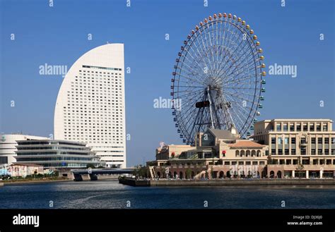 Japan, Yokohama, Minato Mirai, InterContinental, Ferris Wheel Stock ...